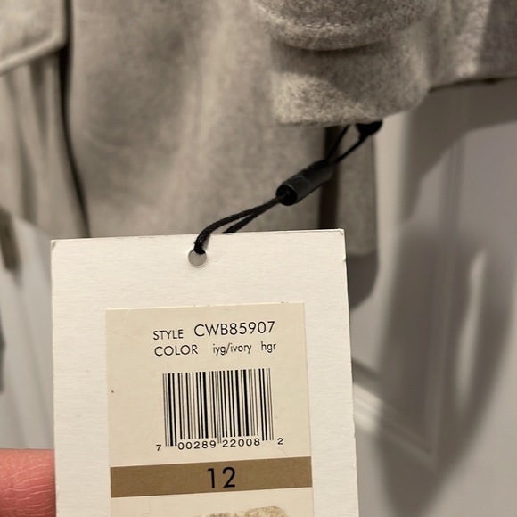 NWT Light Gray Calvin Klein Wool Coat - Picture 3 of 8